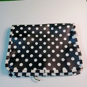 Macy's, Toiletries, Makeup, Jewelry Travel Bag, Polka Dots, Black & White